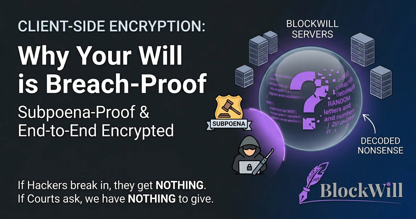 Client-Side Encryption: Why BlockWill's Servers Never See Your Will